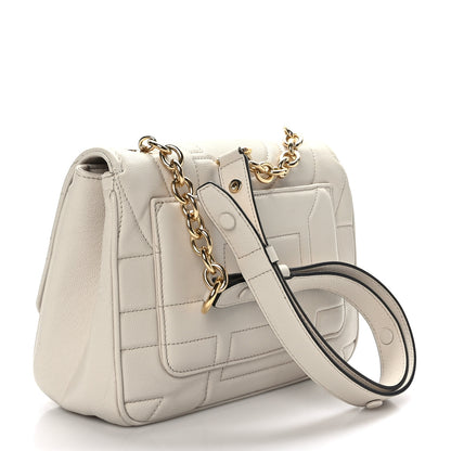 Salvatore Ferragamo Calfskin Quilted Gancini Flap Bag Bone 3 of 8