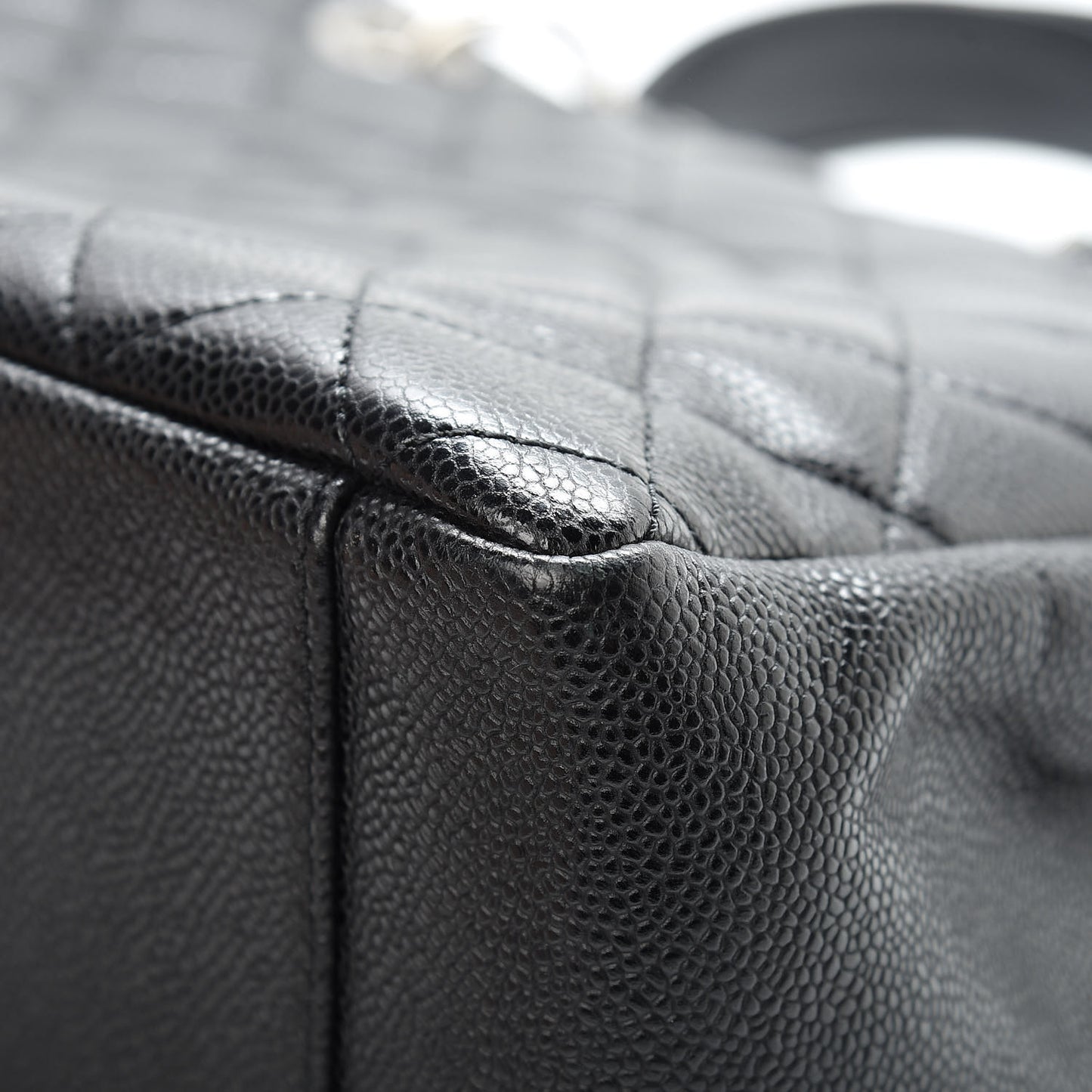 Caviar Quilted Grand Shopping Tote GST Black