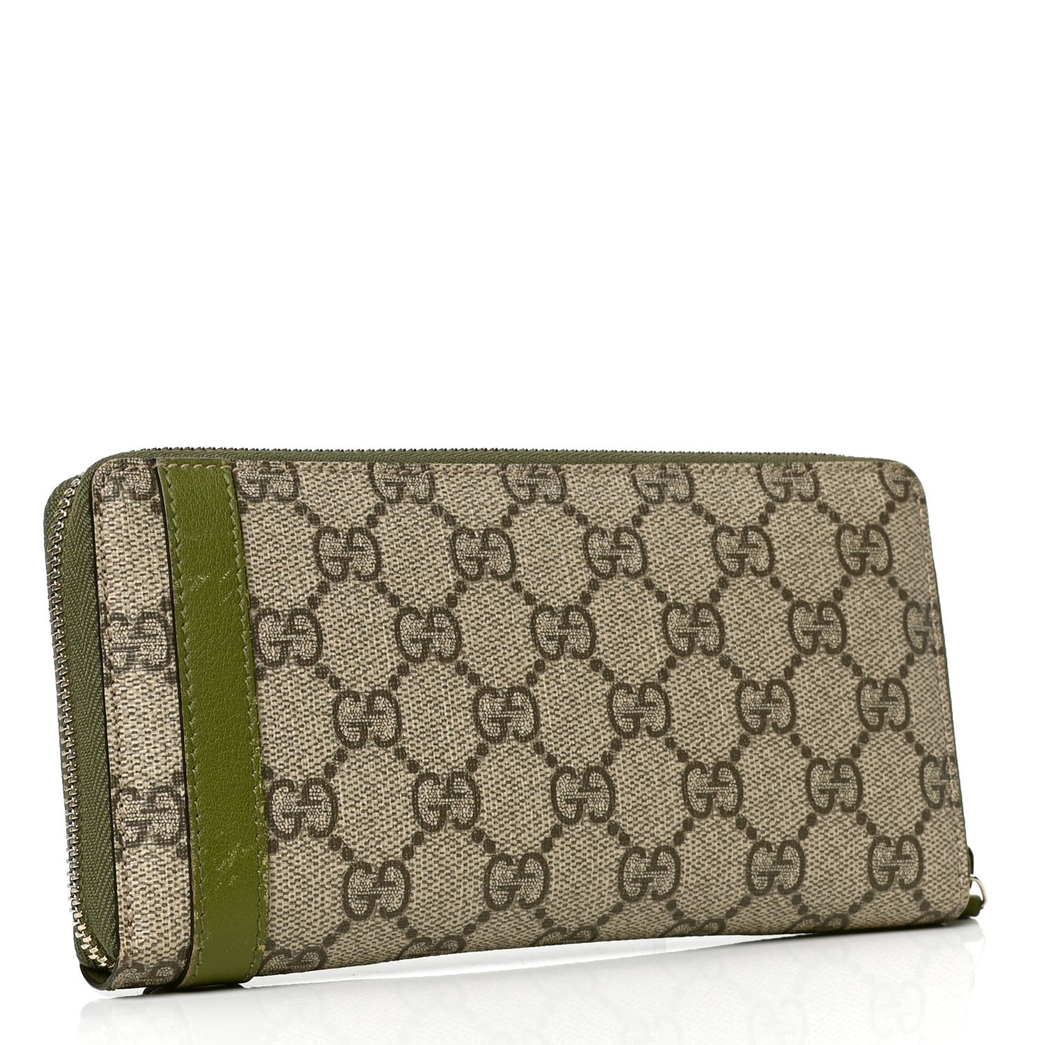 Gucci GG Supreme Monogram Nice Zip Around Wallet Green 2 of 7