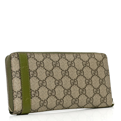 Gucci GG Supreme Monogram Nice Zip Around Wallet Green 2 of 7