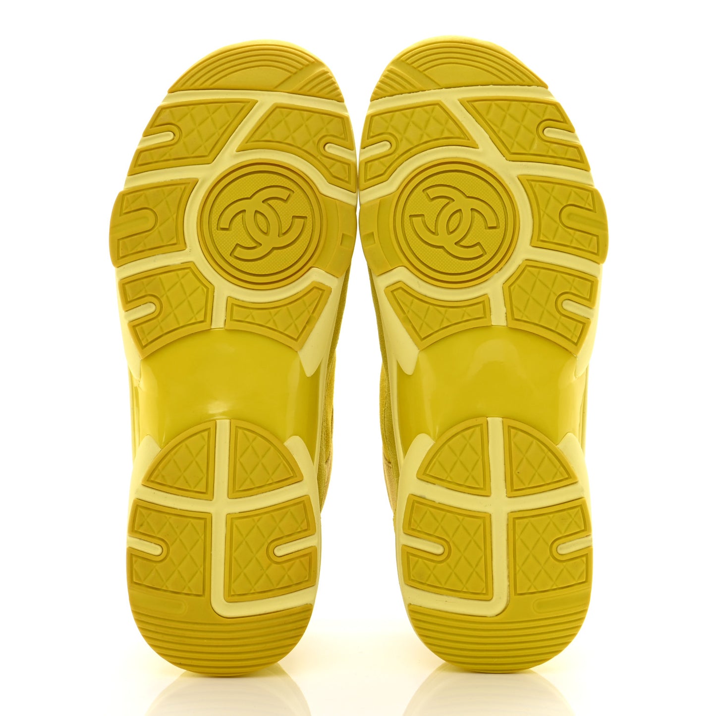 Suede Calfskin CC Sneakers 38 Yellow