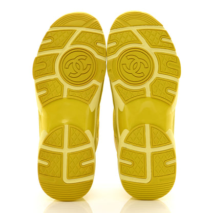 Chanel Suede Calfskin CC Sneakers 38 Yellow 5 of 8