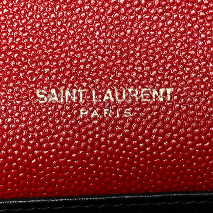 Saint Laurent Grain De Poudre Uptown Chain Wallet Red 6 of 10