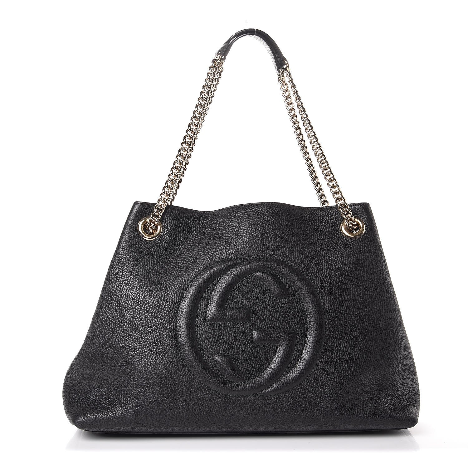 Gucci Pebbled Calfskin Medium Soho Chain Shoulder Bag Black 1 of 11