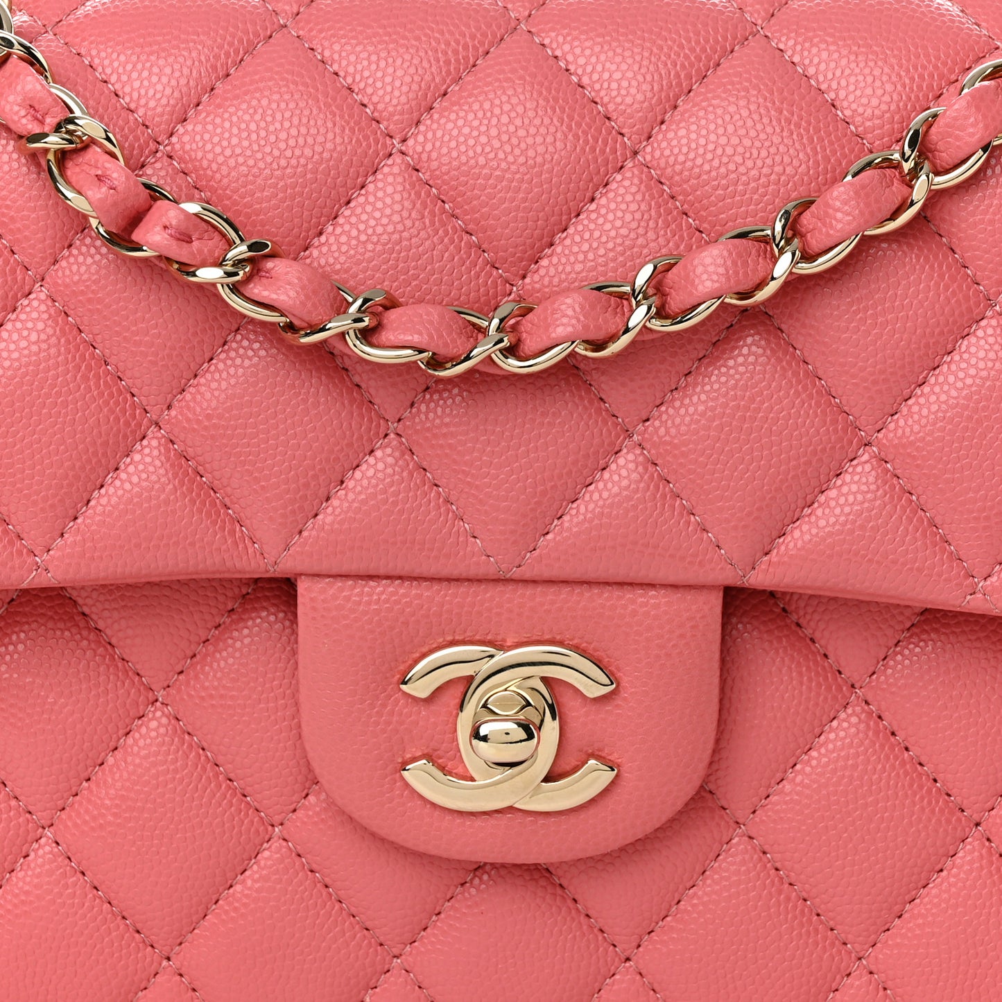 Caviar Quilted Small Double Flap Pink