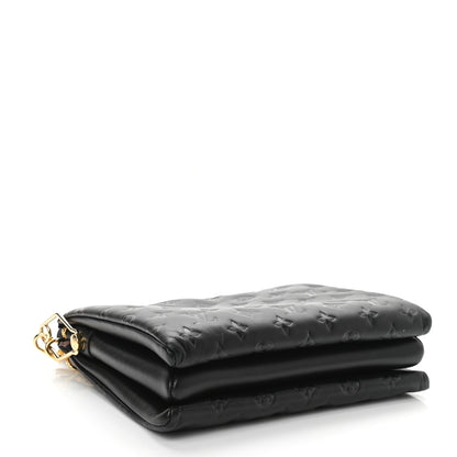 Louis Vuitton Lambskin Embossed Monogram Coussin PM Black 4 of 9