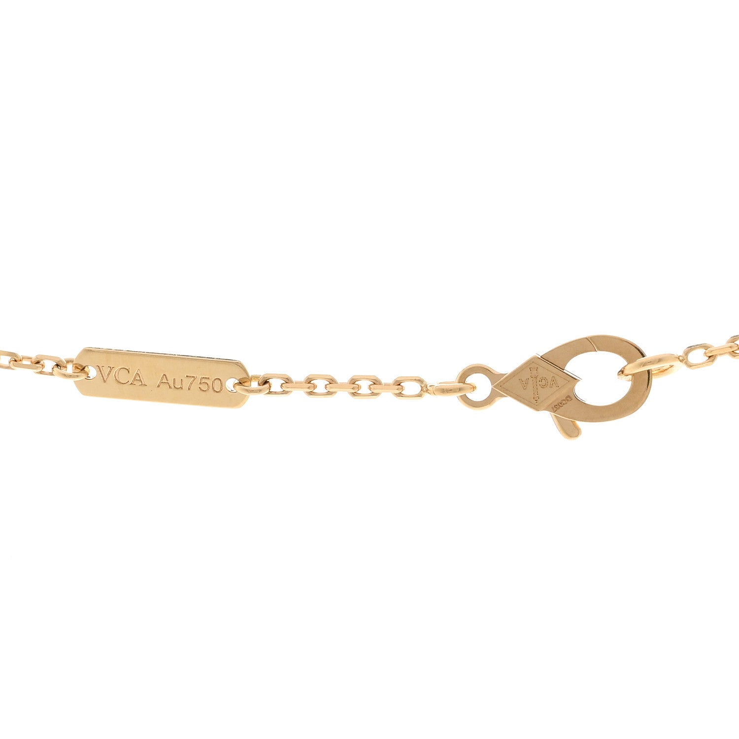 Van Cleef & Arpels 18K Yellow Gold Blue Agate Vintage Alhambra Pendant Necklace 4 of 5