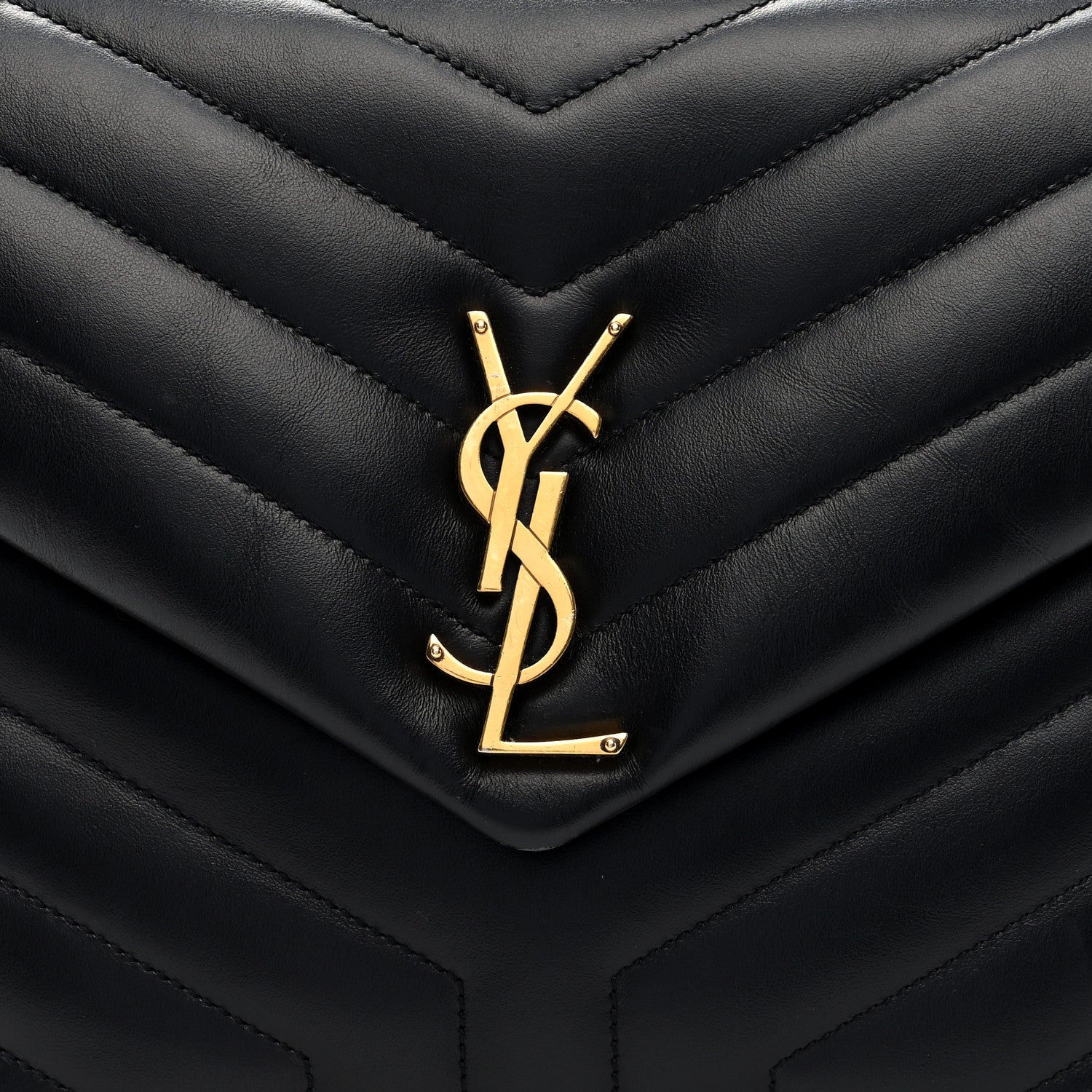 Saint Laurent Calfskin Y Quilted Monogram Medium Loulou Chain Satchel Black 7 of 9