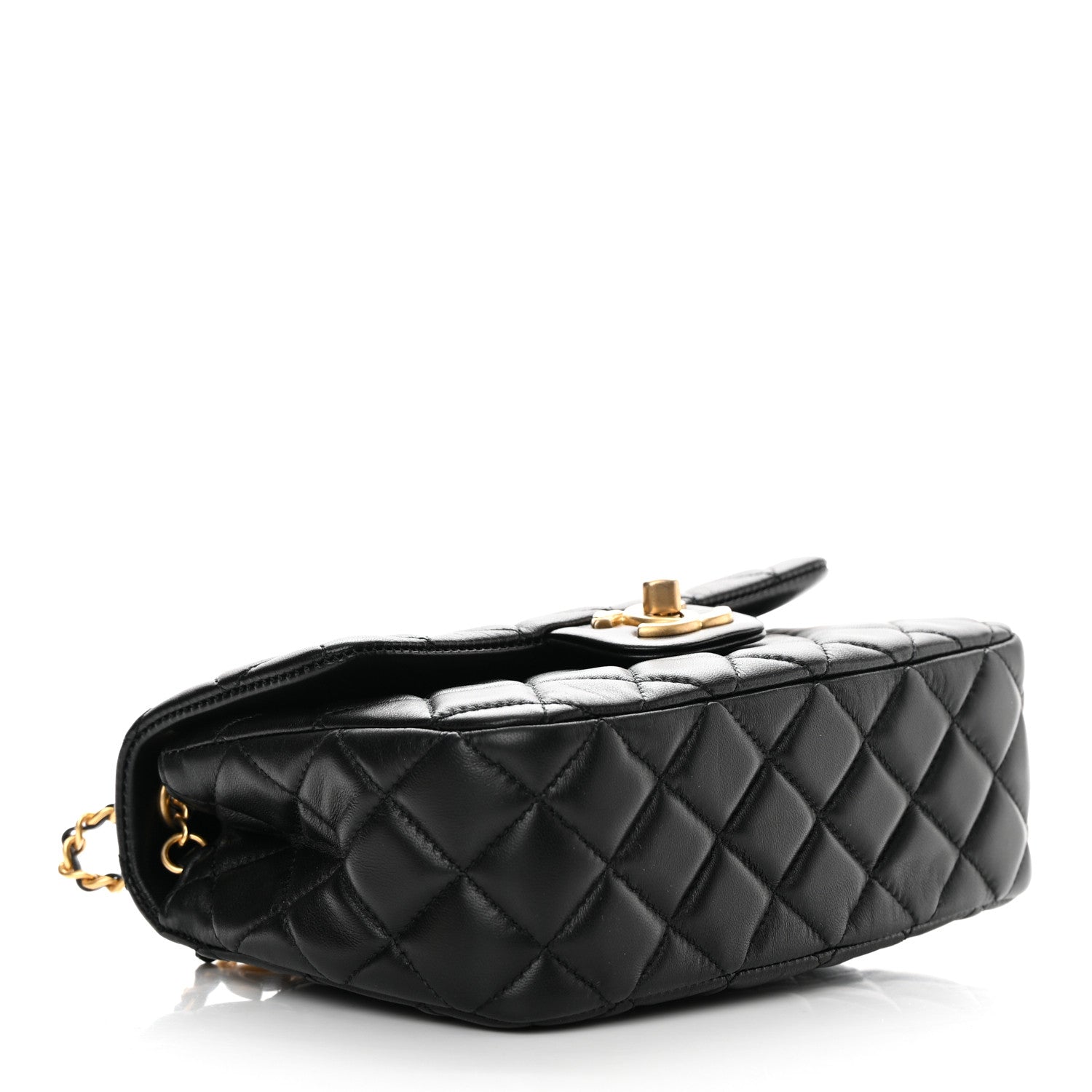 Chanel Lambskin Enamel Quilted Small Coco Hearts Flap Black 4 of 11
