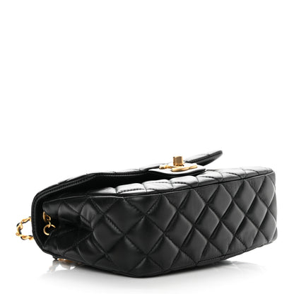Chanel Lambskin Enamel Quilted Small Coco Hearts Flap Black 4 of 11