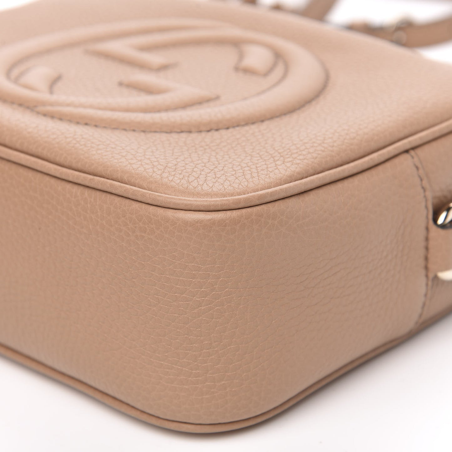 Pebbled Calfskin Small Soho Disco Bag Rose Beige