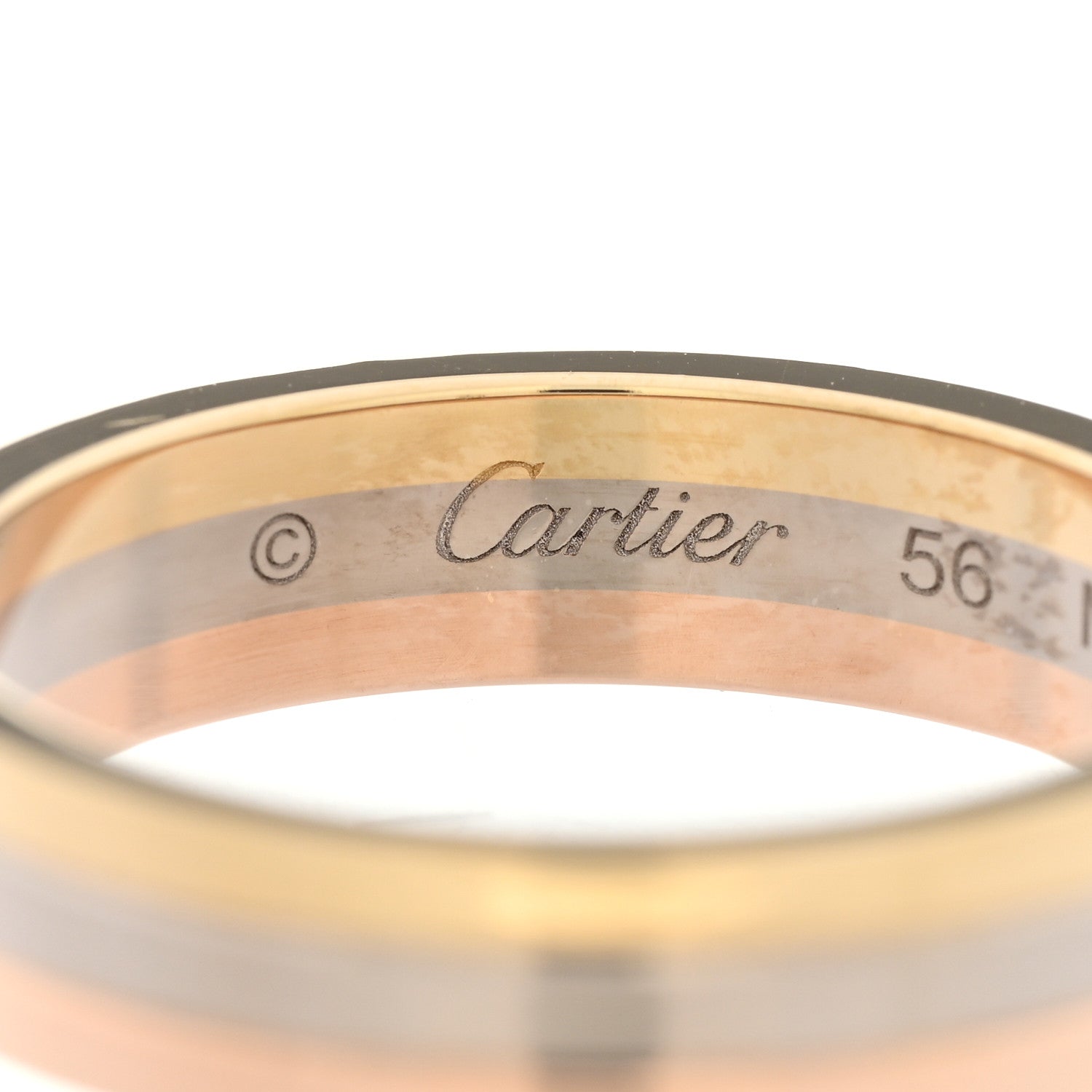 Cartier 18K Pink White Yellow Gold 4.8mm Vendome Louis Cartier Wedding Band Ring 56 7.75 6 of 6