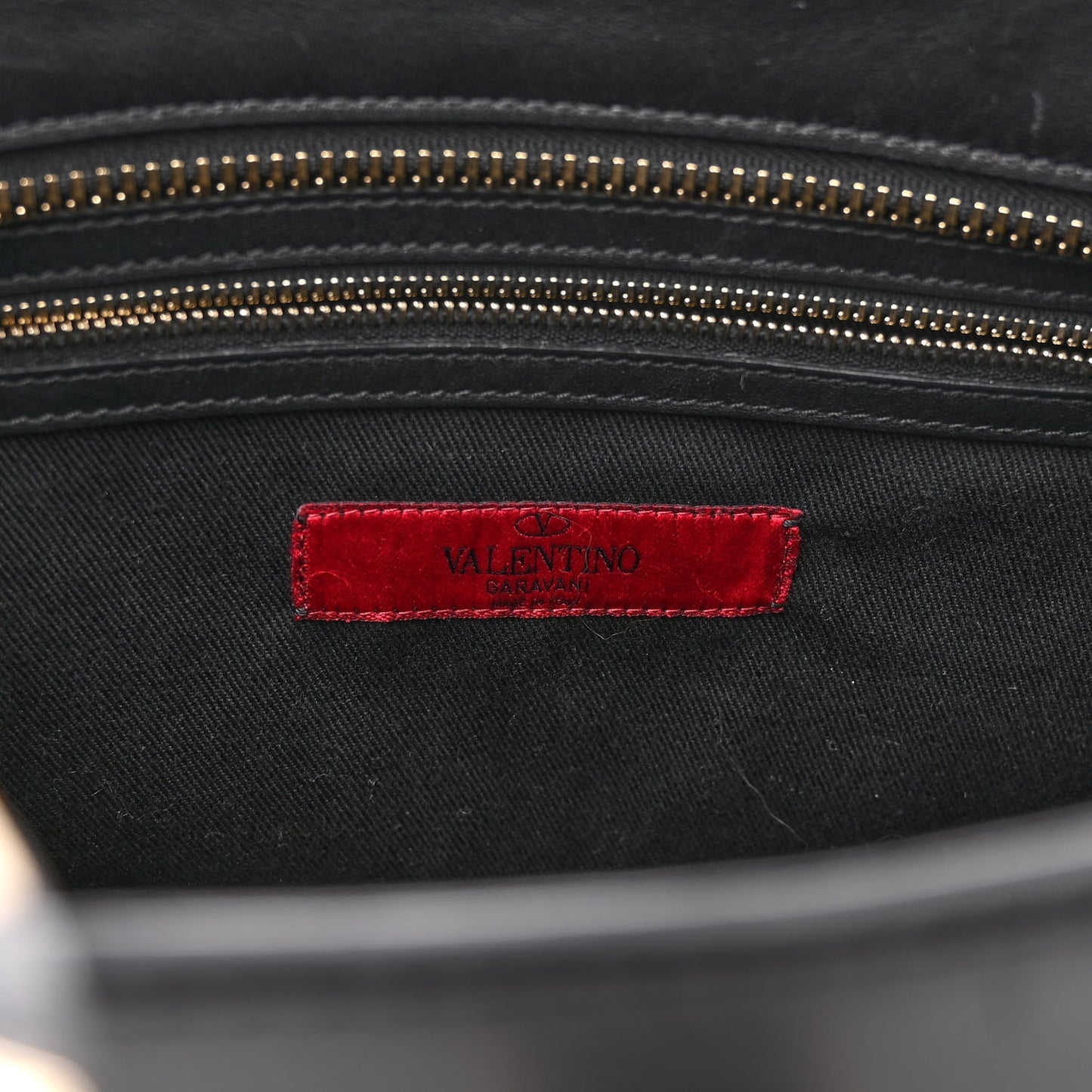 Vitello Rockstud Double Handle Tote Black