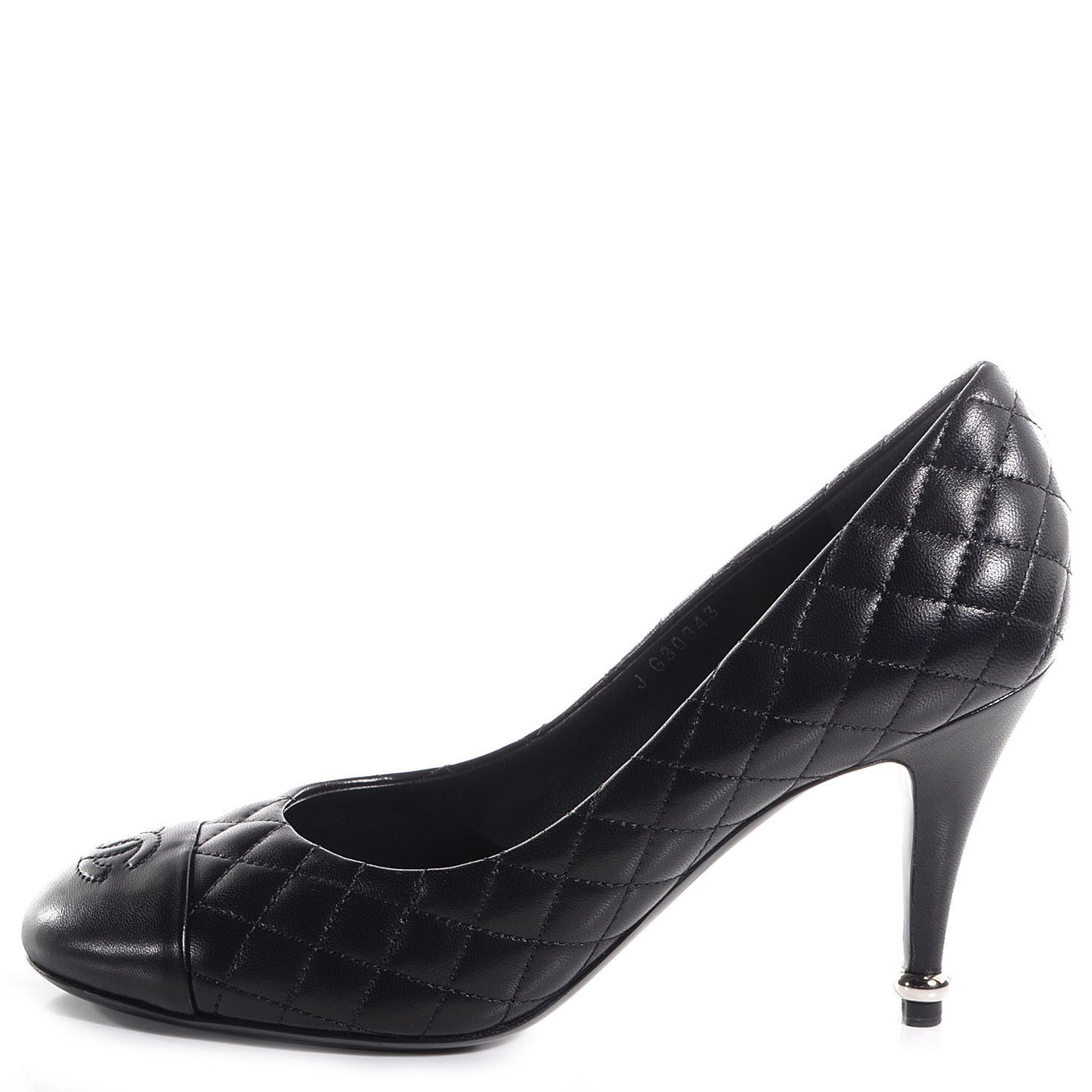 Lambskin Quilted CC Pumps 39.5 Black