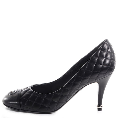 Chanel Lambskin Quilted CC Pumps 39.5 Black 1 of 8