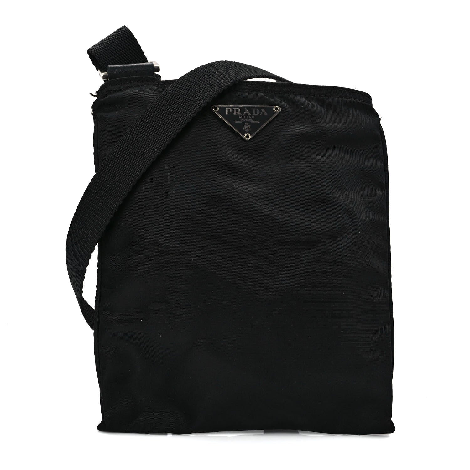 Prada Tessuto Nylon Flat Messenger Bag Black 1 of 9