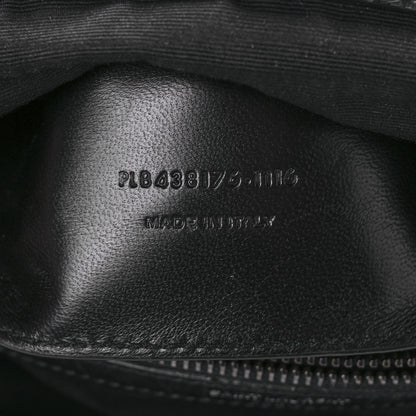 Saint Laurent Calfskin Crocodile Embossed Medium West Hollywood Monogram Fold-Over Black 7 of 9