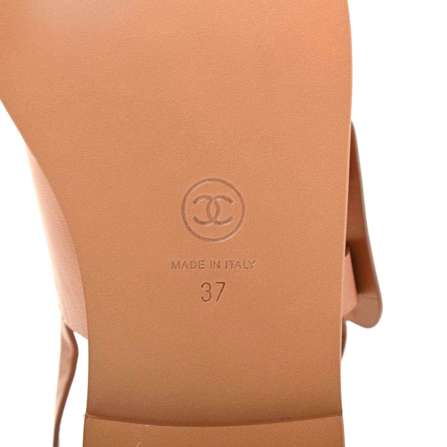Chanel Goatskin CC Sandals 37 Brown 6 of 10
