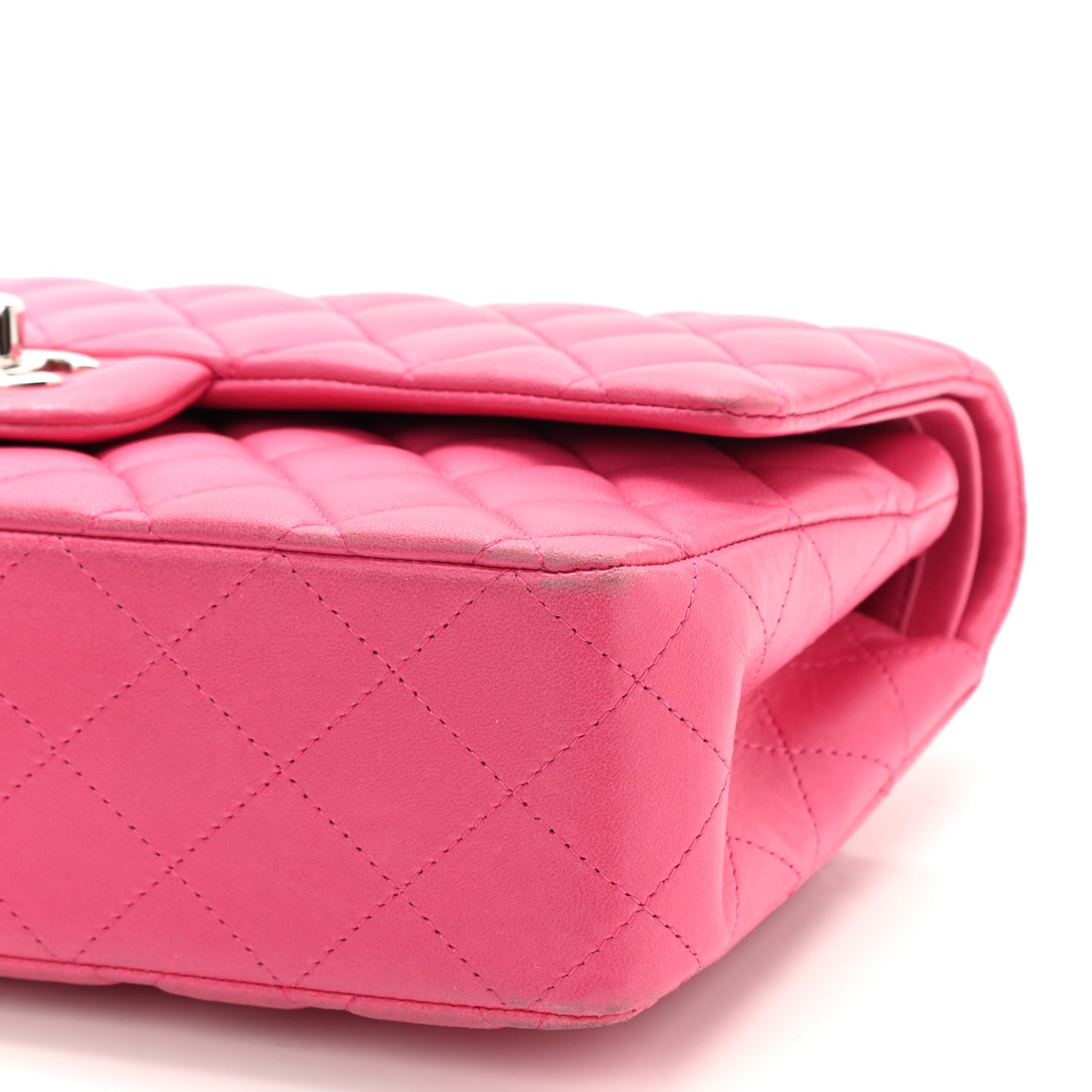 Lambskin Quilted Medium Double Flap Pink