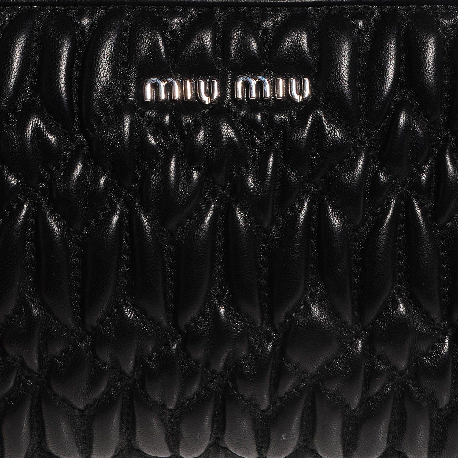 Miu Miu Nappa Matelasse Crystal Shoulder Bag Black 6 of 9