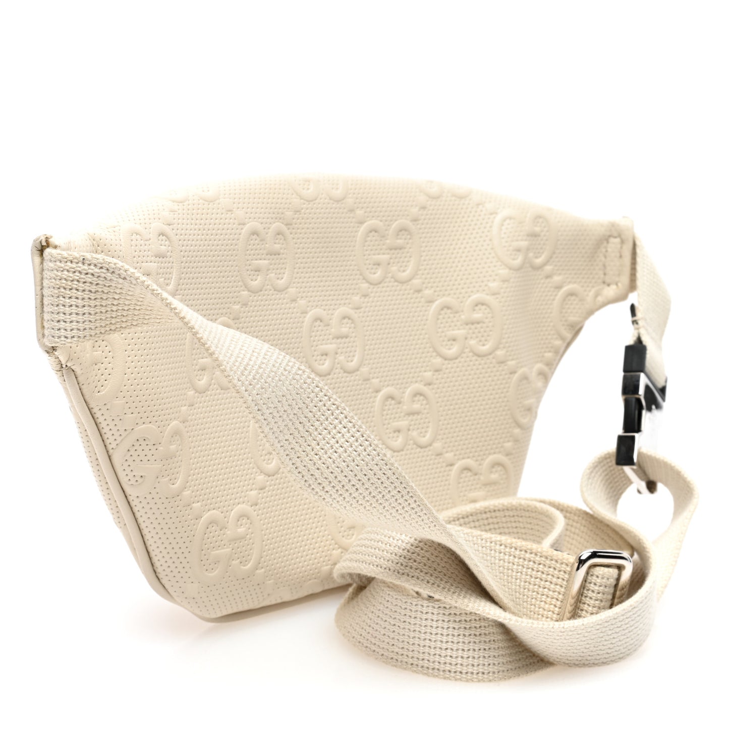 Calfskin GG Tennis Embossed Belt Bag Mystic White