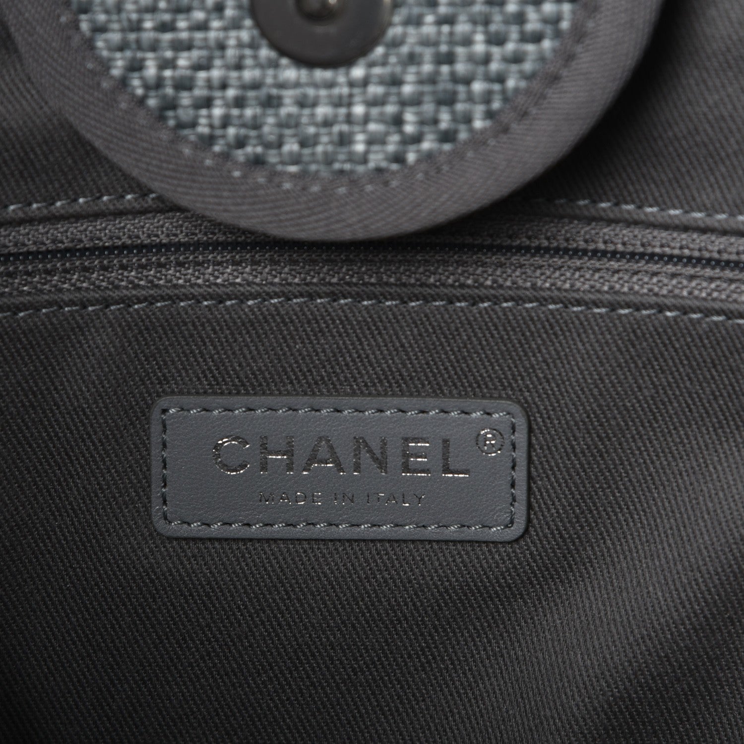 Chanel Woven Straw Raffia Large Deauville Tote Grey 6 of 7