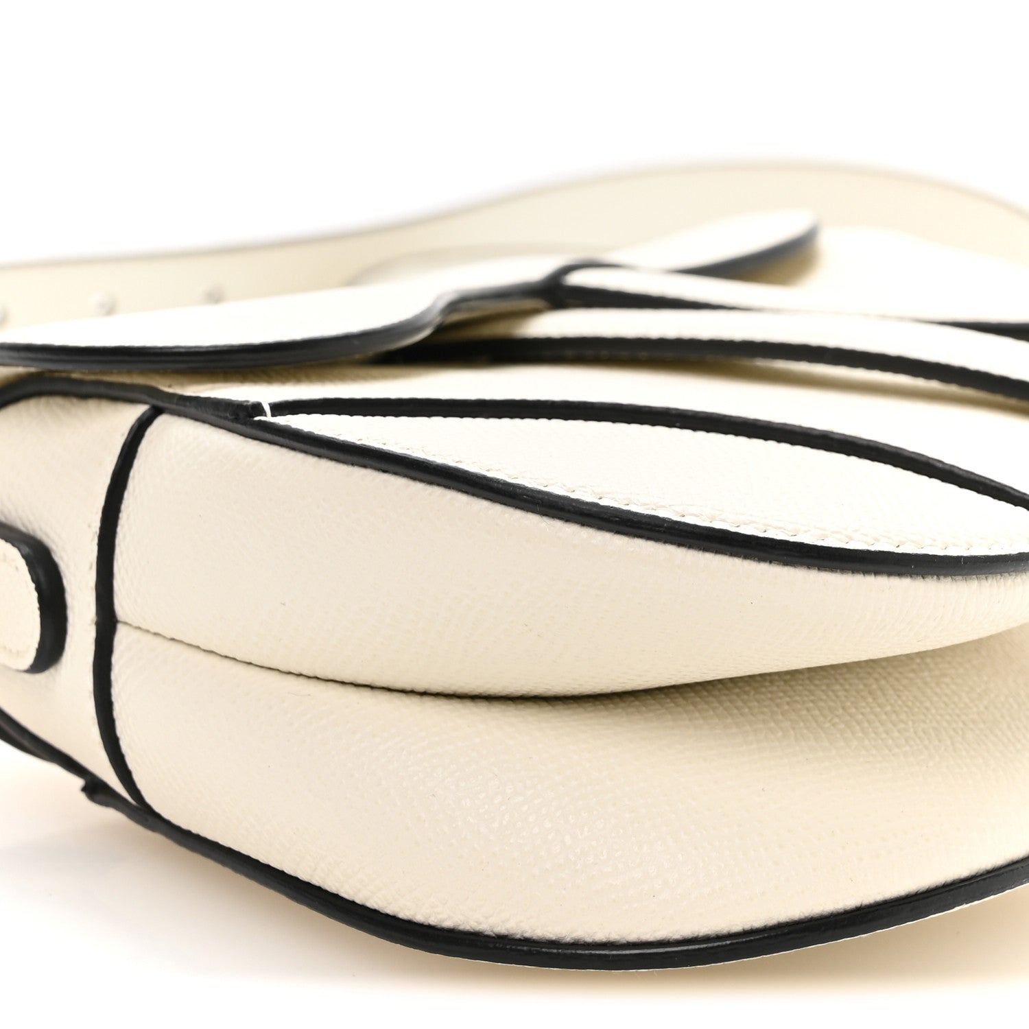 Christian Dior Grained Calfskin Mini Saddle Bag With Strap White 9 of 11