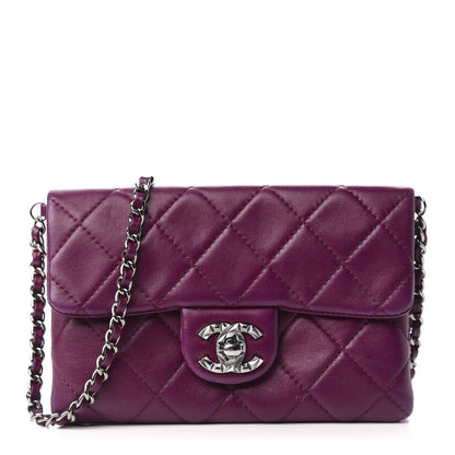 Chanel Lambskin Quilted Mini Mineral Nights Flap Crossbody Bag Purple 1 of 9