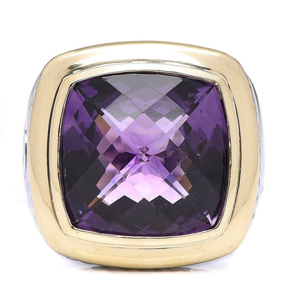 David Yurman Sterling Silver 18K Yellow Gold Amethyst 16mm Albion Statement Ring 54 7 1 of 5