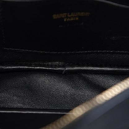 Saint Laurent Grain De Poudre Matelasse Monogram Mini Lou Camera Bag Dark Smog 9 of 13