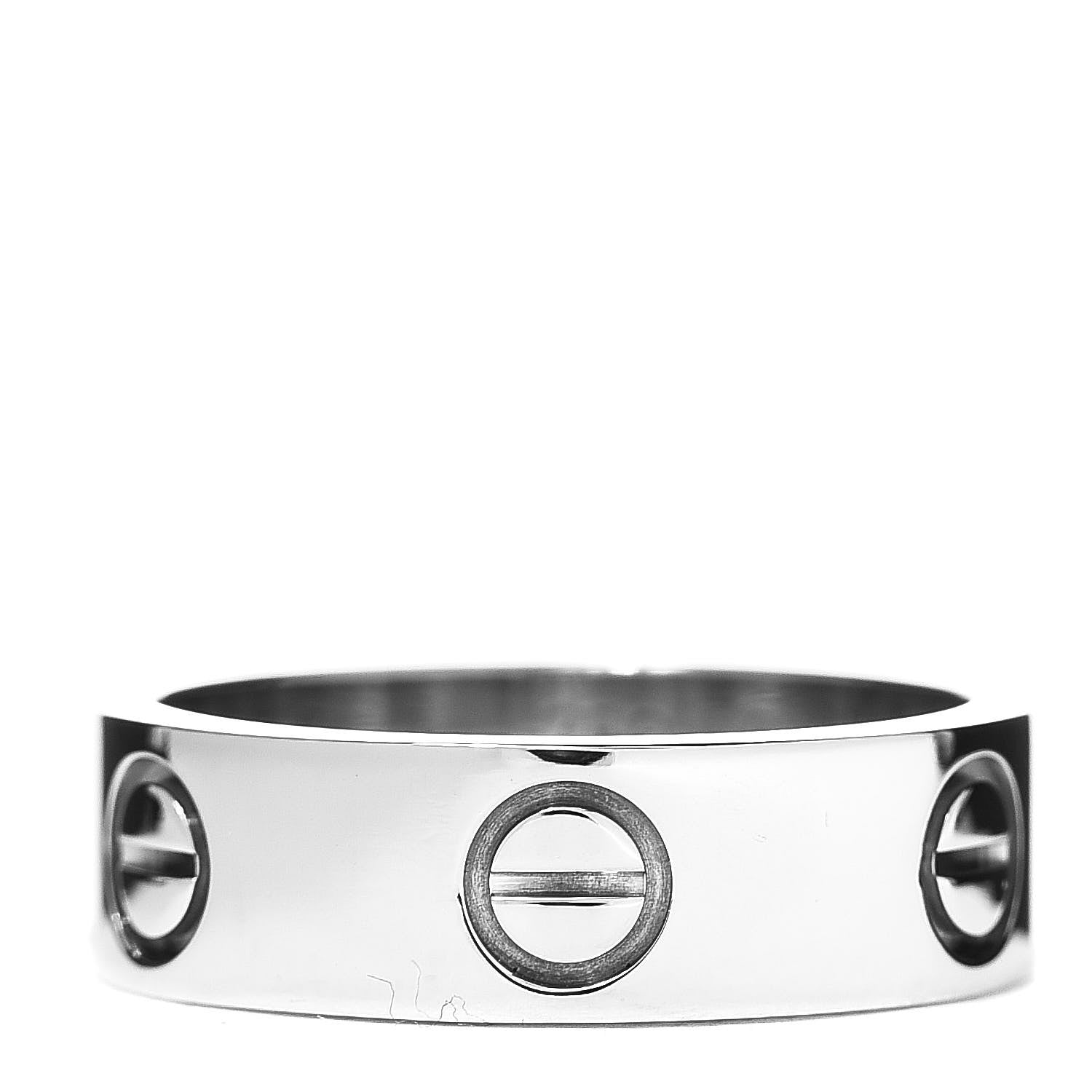 Cartier 18K White Gold 5.5mm LOVE Ring 50 5.25 1 of 5