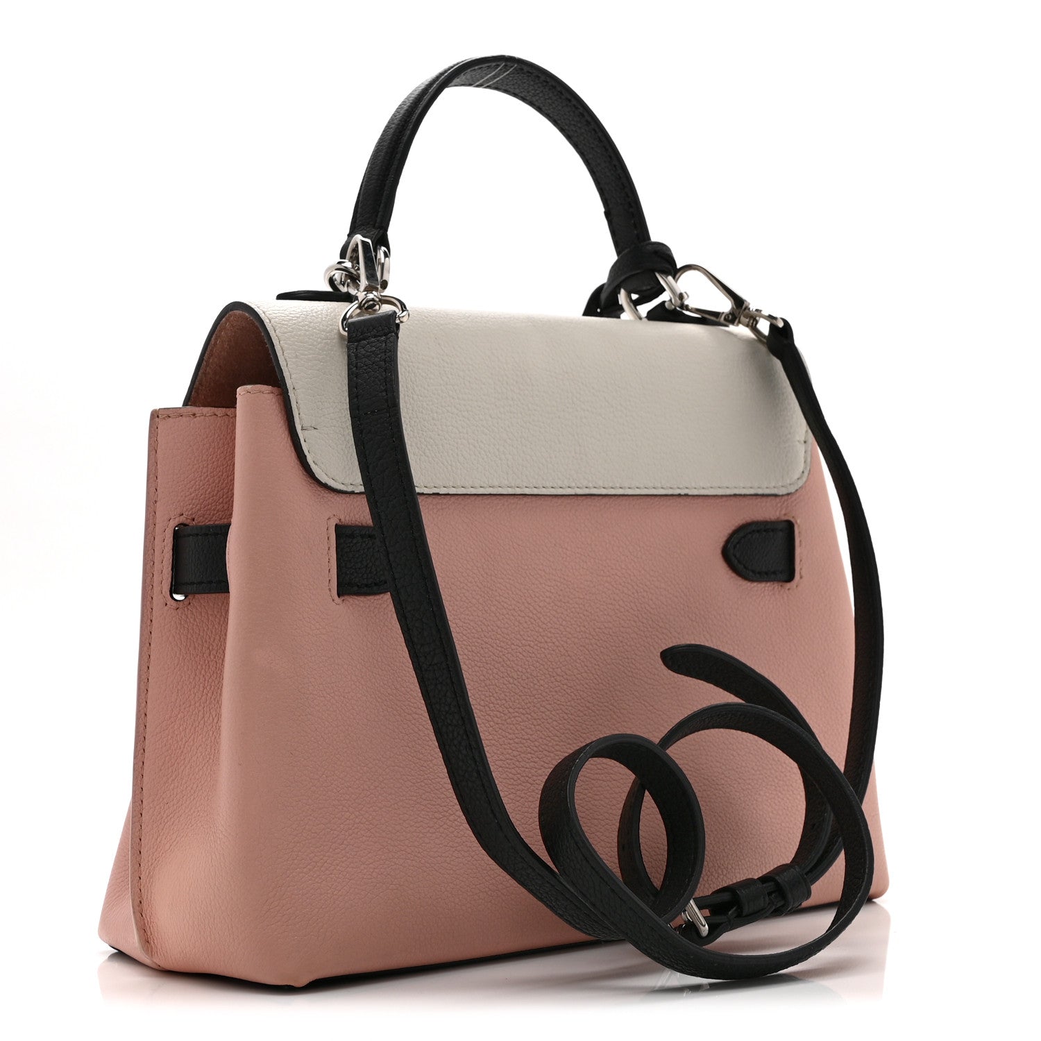 Louis Vuitton Soft Calfskin Embroidered Lockme Ever BB Rose Pink Snow White Black 3 of 10
