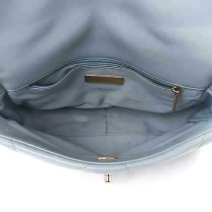 Chanel Lambskin Quilted Medium Chanel 19 Flap Light Blue 5 of 12