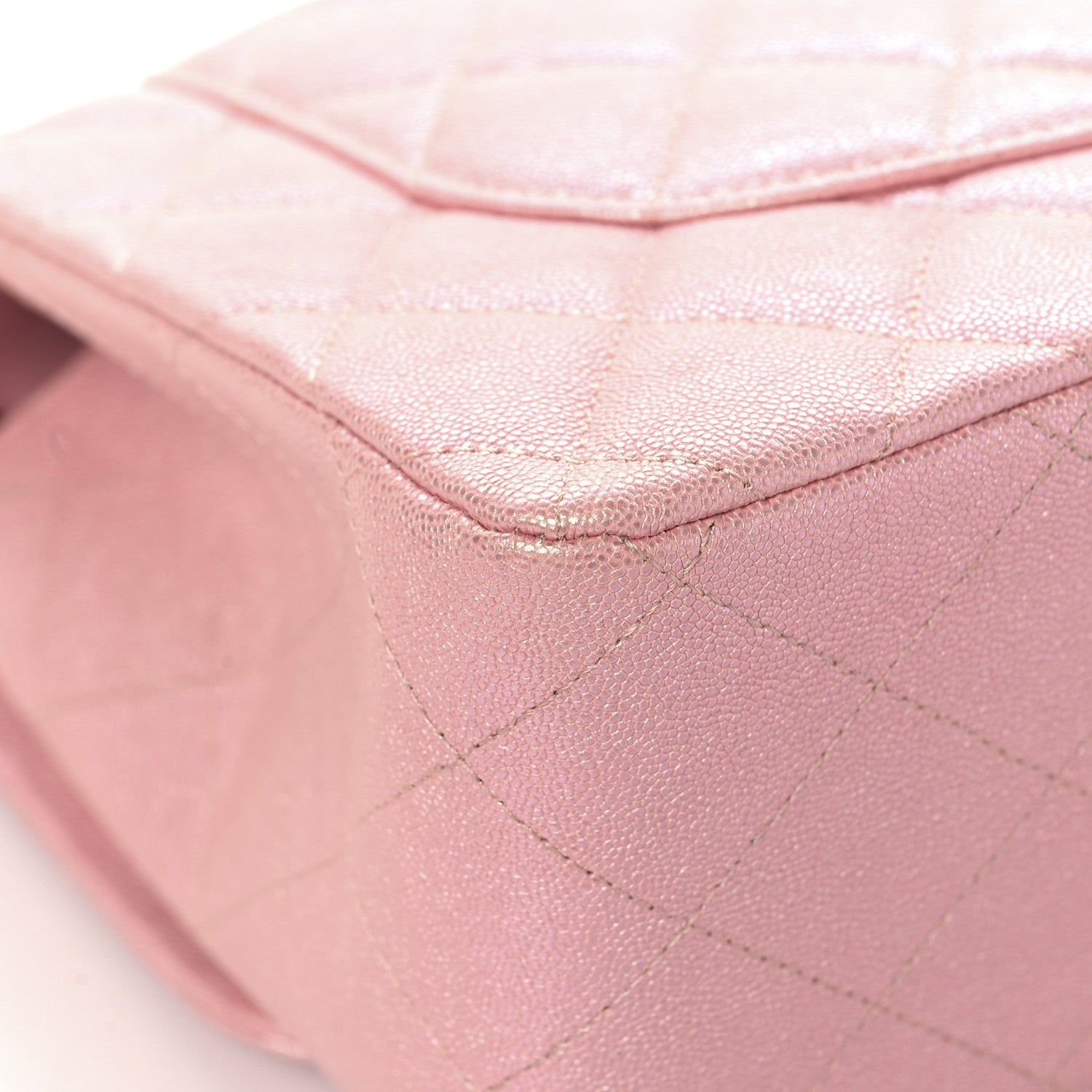 Chanel Iridescent Caviar Quilted Jumbo Double Flap Rose Pink 11 of 12