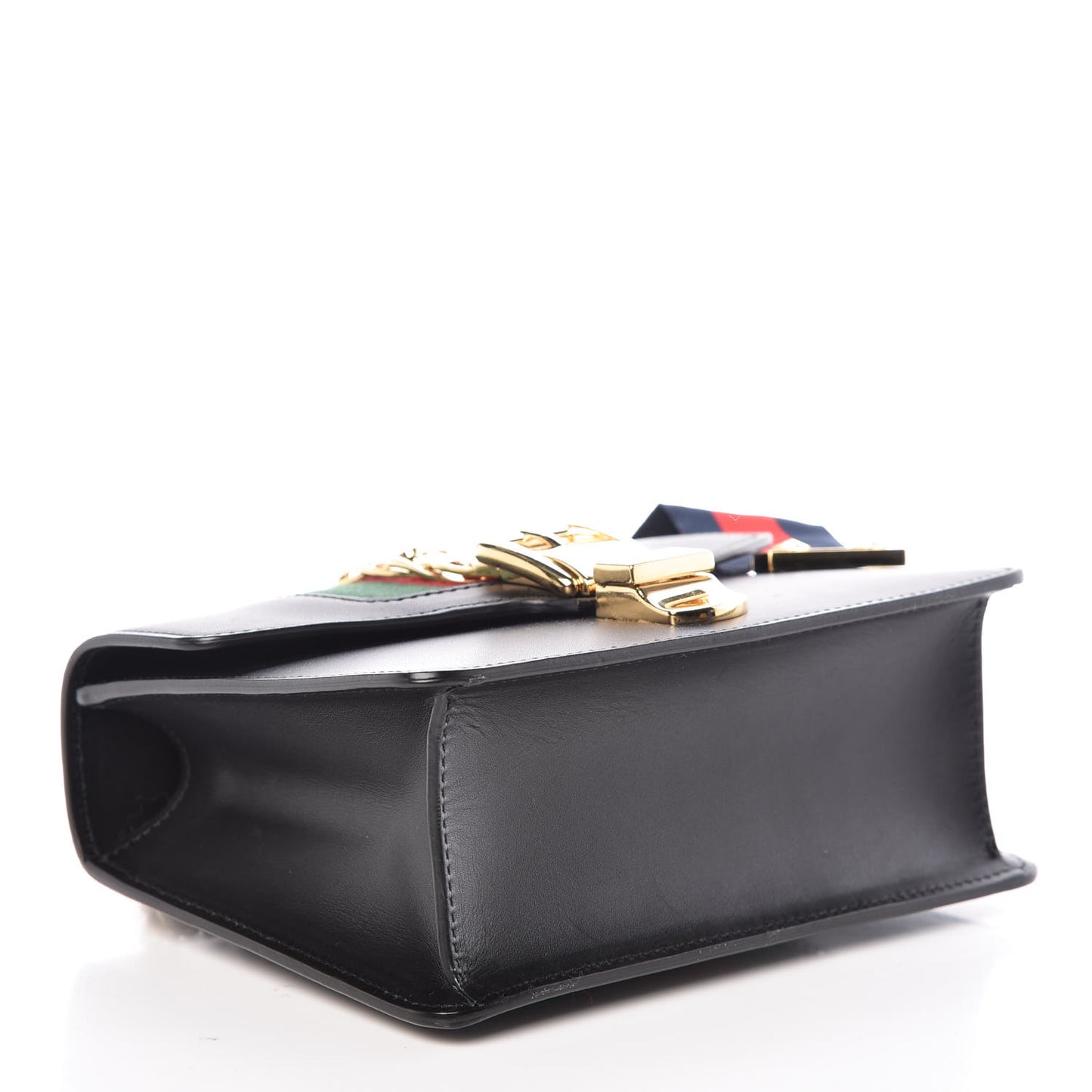 Calfskin Mini Sylvie Chain Shoulder Bag Black