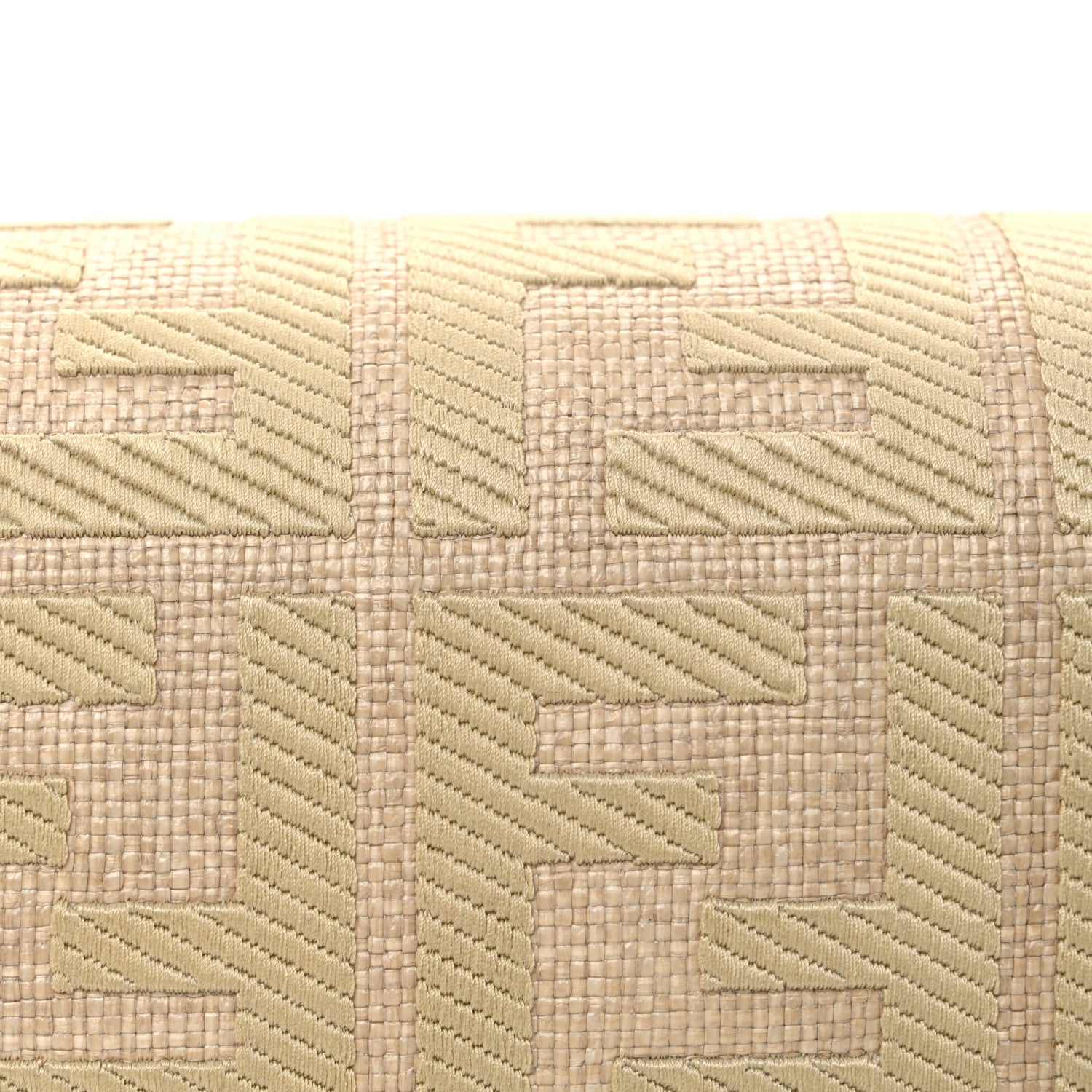 Fendi Raffia Vitello King Lucido FF Embroidered Baguette Alchemy Brandy 8 of 10