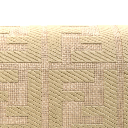 Fendi Raffia Vitello King Lucido FF Embroidered Baguette Alchemy Brandy 8 of 10