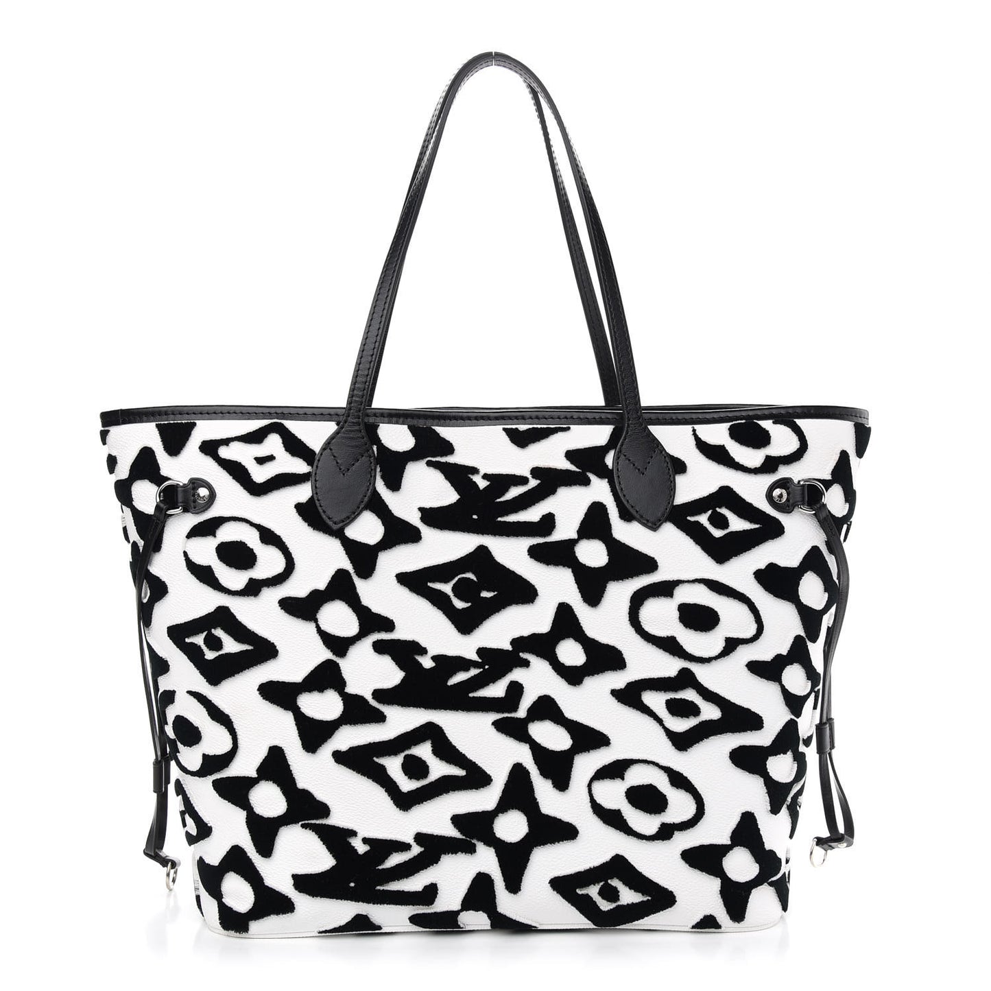 X UF Tufted Monogram Neverfull MM Black White