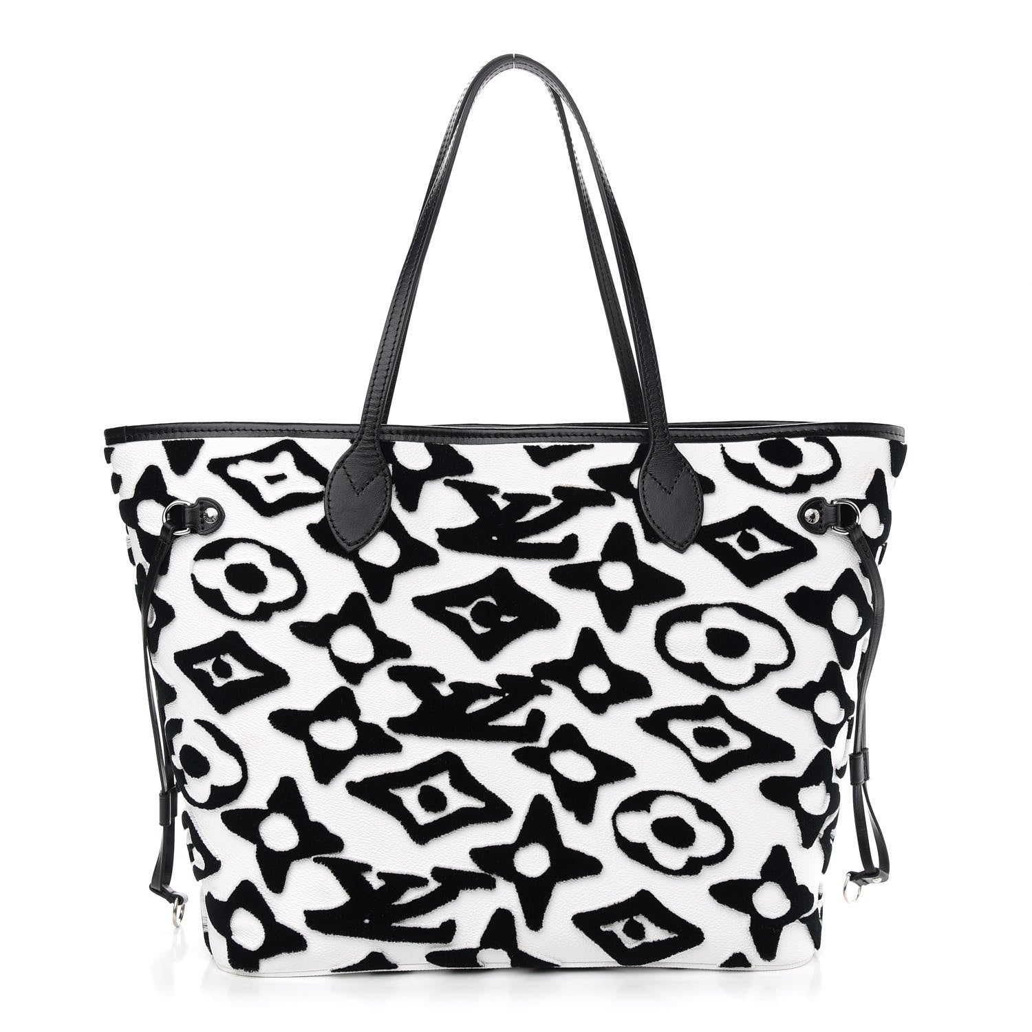 Louis Vuitton X UF Tufted Monogram Neverfull MM Black White 3 of 11