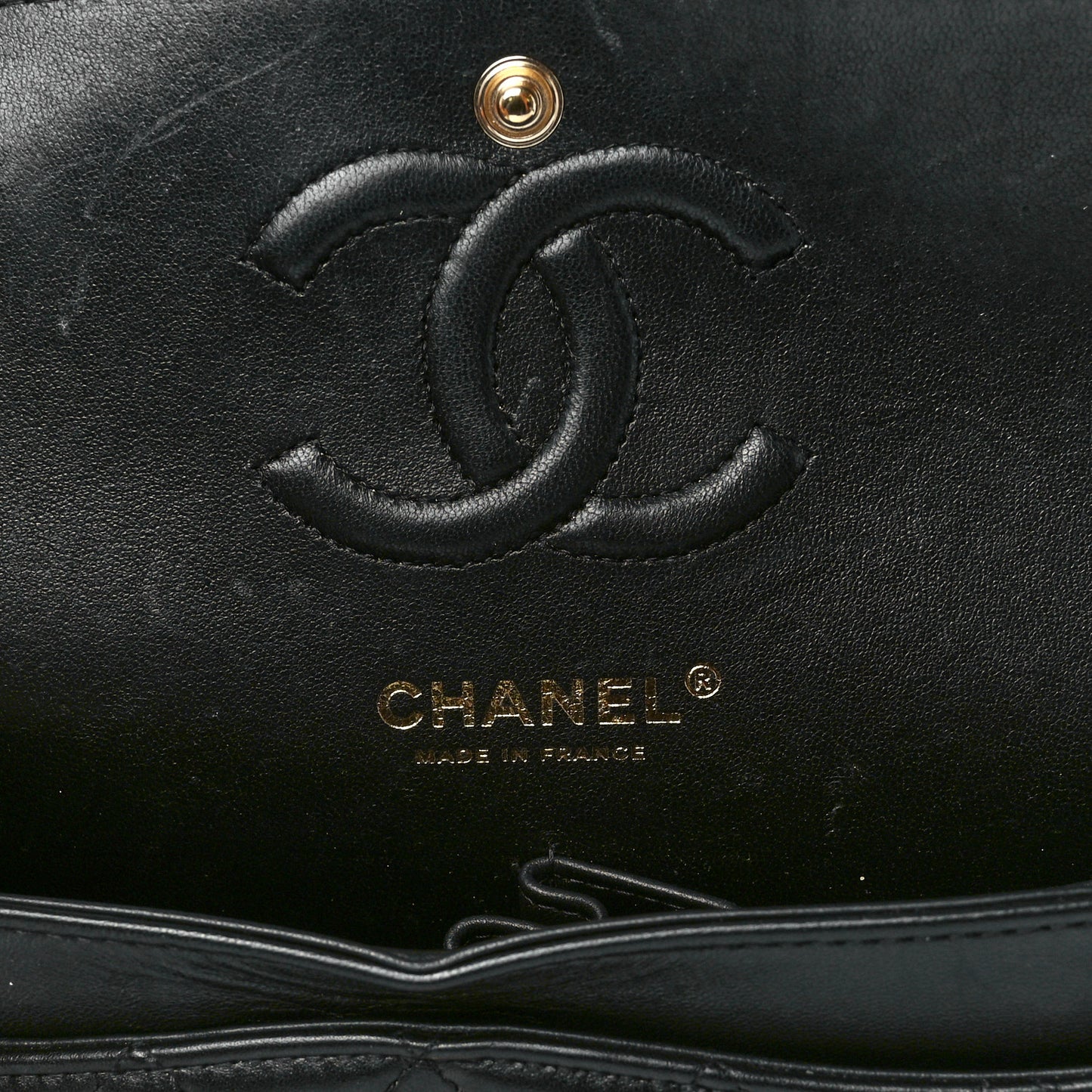 Lambskin Quilted Small Double Flap Black