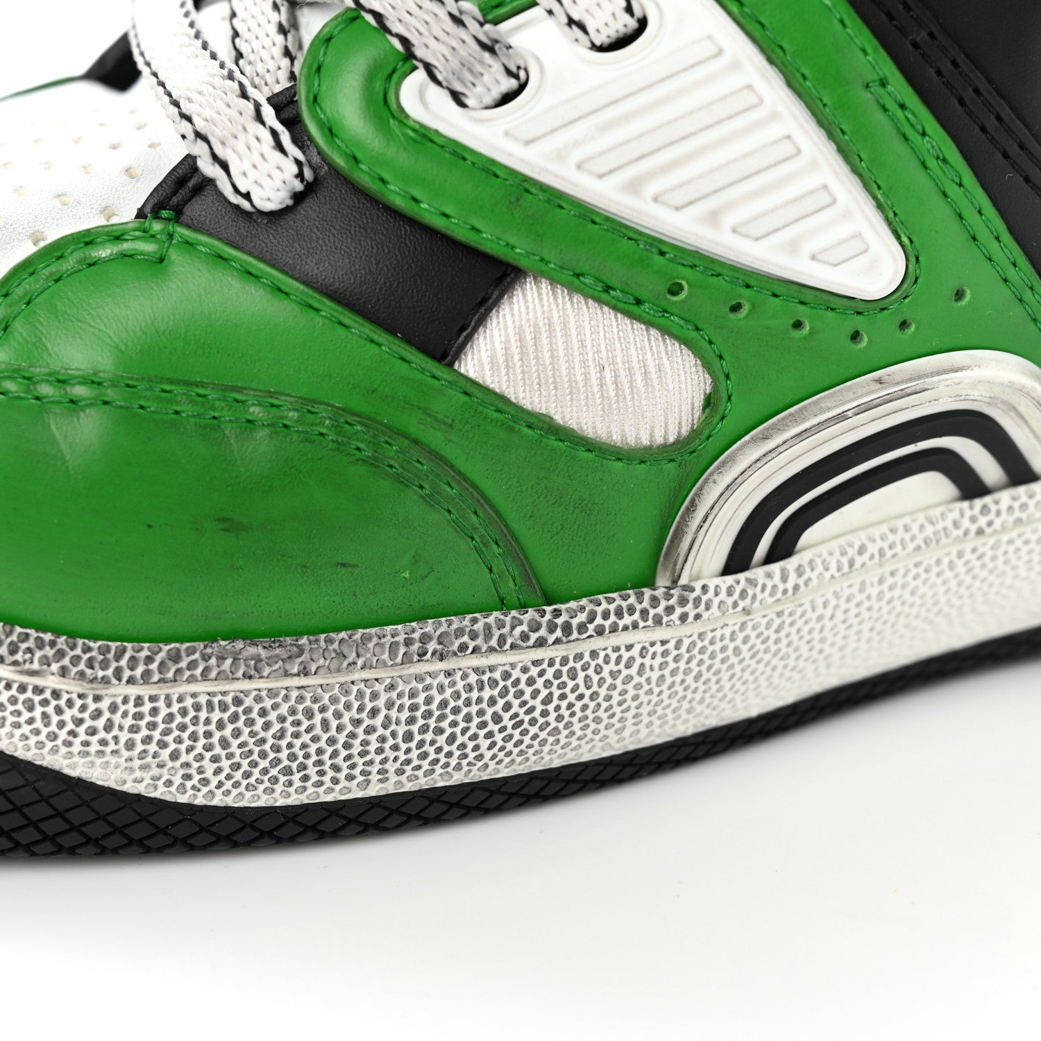 Gucci Demetra Mens Basket High Top Sneakers 8 Holly Green Great White Black 27 of 28