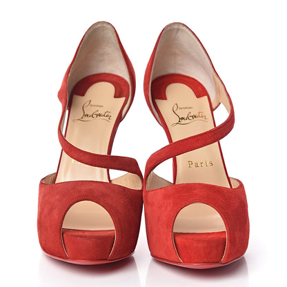 Christian Louboutin Veau Velours Catchy Two 120 Pumps 37.5 Loubi 2 of 8