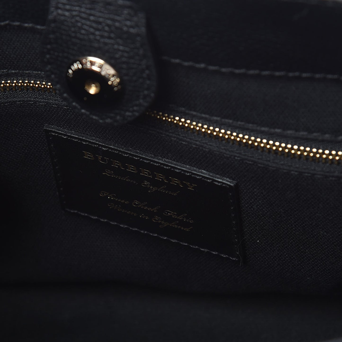 Grainy Calfskin House Check Small Banner Tote Black