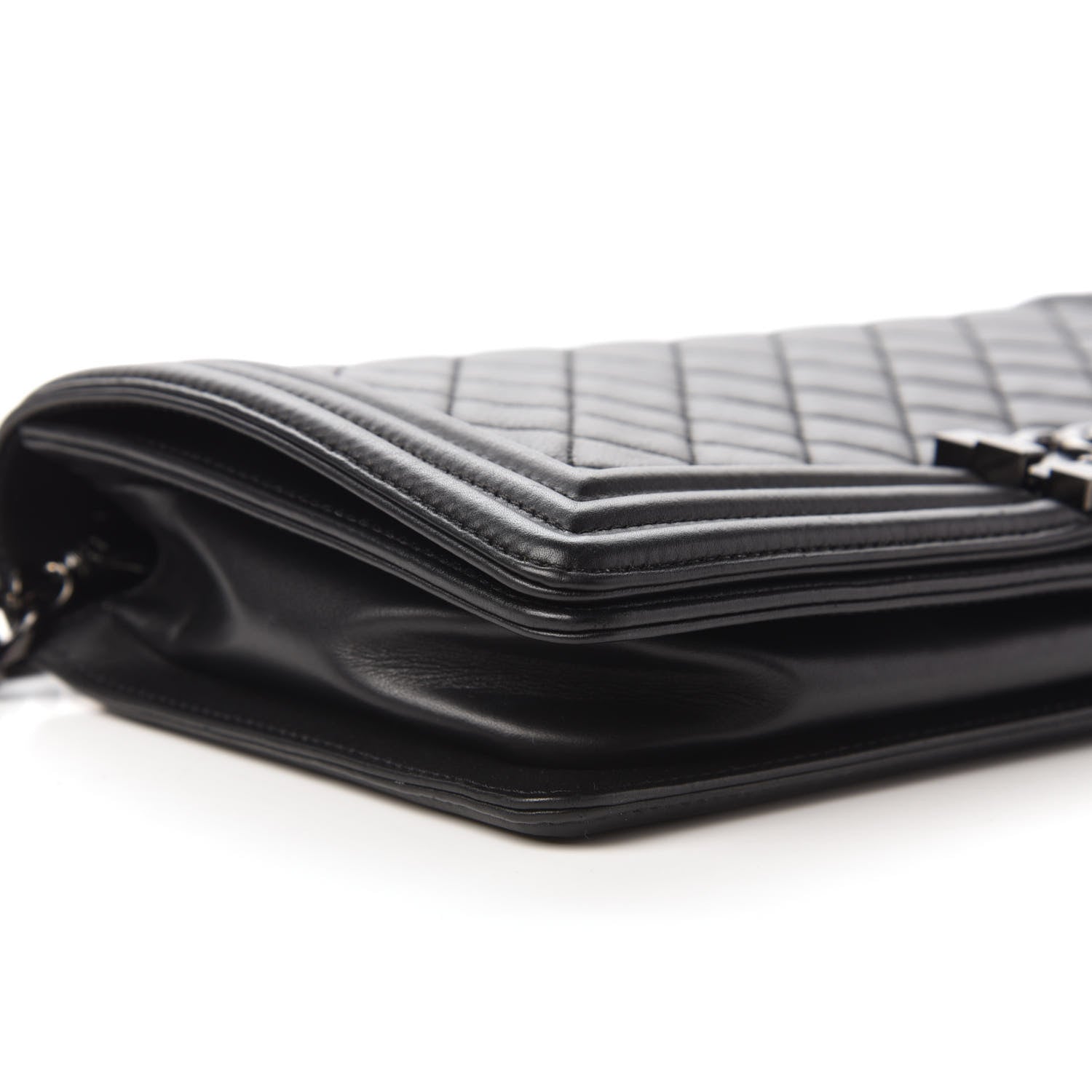 Chanel Calfskin Quilted Boy Clutch With Removable Chain So Black 6 of 11
