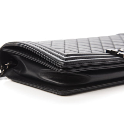 Chanel Calfskin Quilted Boy Clutch With Removable Chain So Black 6 of 11