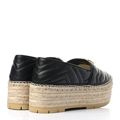 Gucci Nappa Matelasse GG Marmont Platform Espadrilles 39 Black 4 of 10