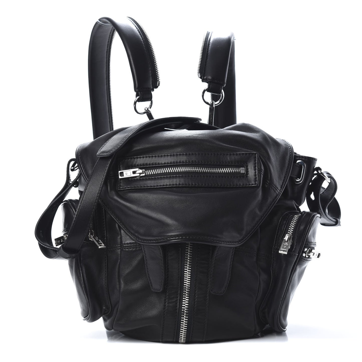 Lambskin Mini Marti Backpack Washed Black Rhodium Hardware