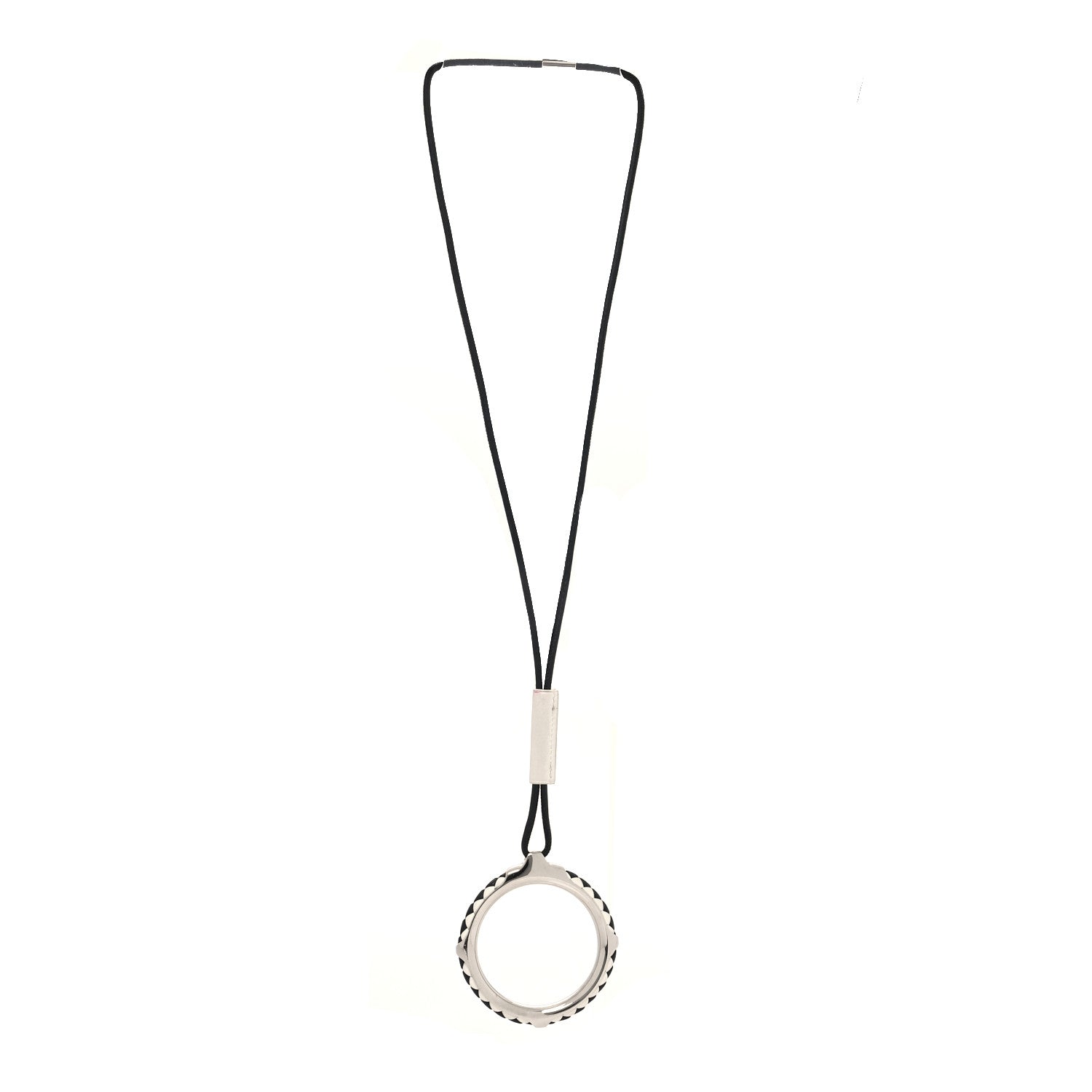 Hermes Swift Kyoto Tresse Pendant Necklace Black White 3 of 5