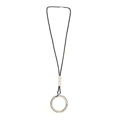 Hermes Swift Kyoto Tresse Pendant Necklace Black White 3 of 5