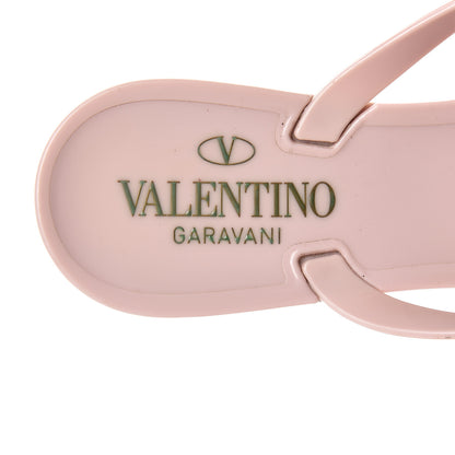 Valentino Garavani PVC Jelly Rockstud Bow Thong Sandals Water Rose 8 of 10